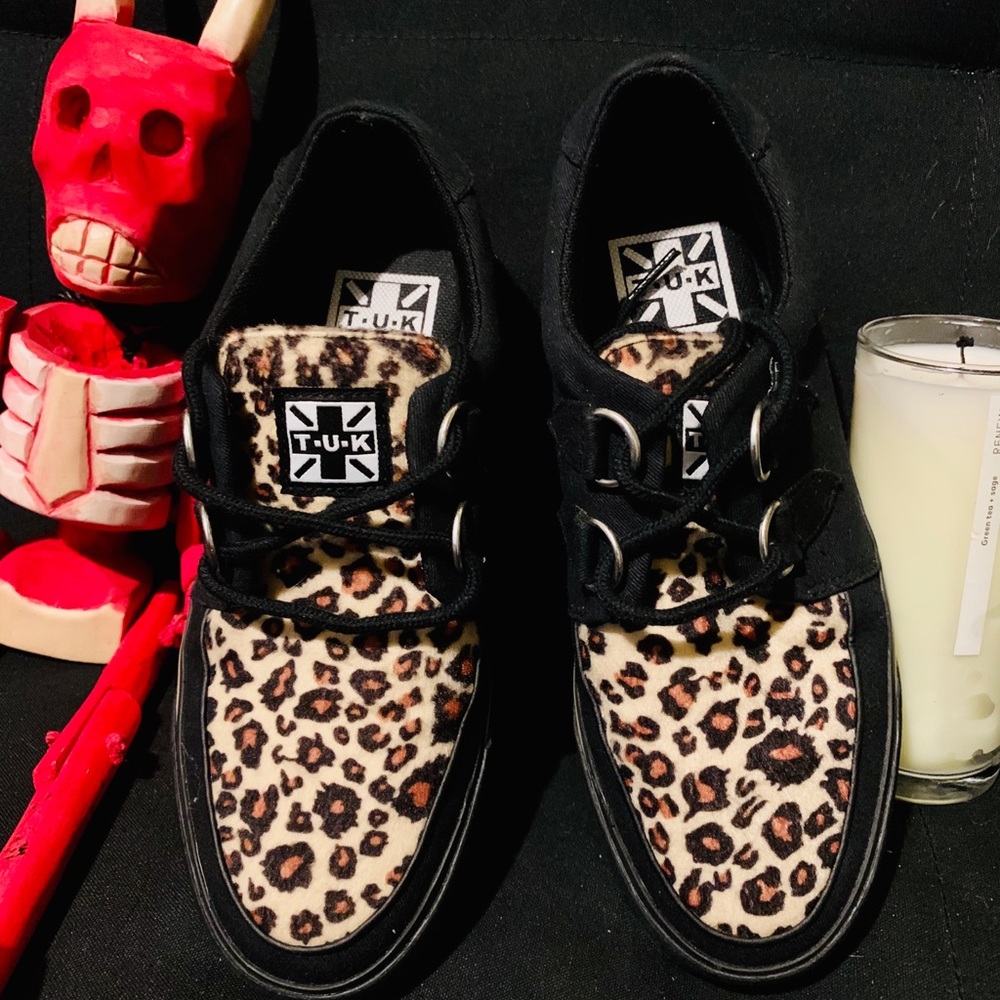 T.U.K. Black and Leopard Sneaker